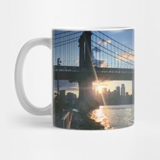 Manhattan Bridge Skyline Sun Brooklyn New York City Mug